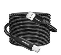 6M Printer Cable USB 2.0 Type A Male to Type B Male Scanner Nylon Braided USB Ultra High Speed Printer Cable Suitable for HP Dell Canon Lexmark Xerox Brothers Samsung Epson etc
