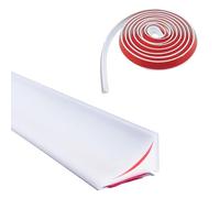 6M Silicone Shower Threshold Water Barrier, White Shower Threshold Water Barrier, Wet Room Floor Barrier Shower Bathroom Sink Seal Strip,Bath Edging Sealing Strip for Bathtub,Countertop,Kitchen
