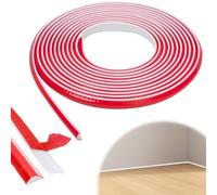 6M TPE Skirting Board Trim Self Adhesive Quadrant Trim Beading for Laminate Flooring Flexible Moulding Wall Corner Trim White Caulk Strip Coving for Ceilings Wall Kitchen Shower(12mm*9mm)