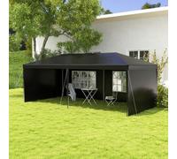 6m x 3m Garden Gazebo Marquee Canopy Party Tent Canopy Patio Black