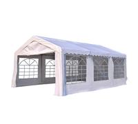 6m x 4 m Garden Gazebo Portable Carport Shelter w/ Removable Sidewalls & Doors Party Tent Shelter Car Canopy
