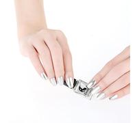 6ml Mirror Nail Polish Plating Silver Paste Metal Color Stainless Steel 6ml White Nail Polish (C, One Size)