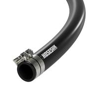 6mm (1/4") ID x 10mm (3/8") OD Black Rubber Unreinforced Fuel, Oil, Water, Air Hose with Pipe Clips 1 Metre