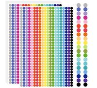 6mm (1/4 Inch) Coloured Round Dot Stickers, 20 Vibrant Colours, 12000 Pcs - Self Adhesive, Writable Labels for Colour Coding, Office File Organising, Home Storage, School Classroom & Craft Projects