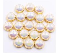 6mm-12mm Sew On Rhinestones Pearl Gold Claw Base Shiny Crystals Strass Pearls Button Sewing for Clothes Decoration(Pearl AB -G,8MM)