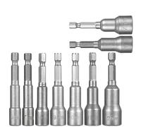 6mm-19mm Magnetic Impact Socket Nut Screwdriver 1/4 Hex Key Set Drill Bit Adapter for Power Drills Impact Drivers Socket Kit for Electric Drill(6-14mm)