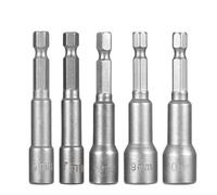6mm-19mm Magnetic Impact Socket Nut Screwdriver 1/4 Hex Key Set Drill Bit Adapter for Power Drills Impact Drivers Socket Kit for Electric Drill(6-10mm)