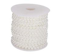 6mm 25m Pearl Beads Faux Pearl Bead String Garland Chain Artificial DIY Accessories for for Party Home Decoration Wedding(White)