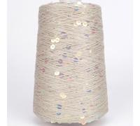 6mm+3mm 50G Multi Color Paillette Yarn Sequin Yarn Sparkle Yarn Sequin Theread DIY Hand Woven Rag Doll Knitting Wool Blanket A-14