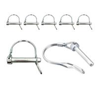6MM*45MM Wire Lock Pin 5PCS,Heavy Duty D Shape Shaft Locking Pin Hitch Pin with Round Arch,Hitch Pin,Round Loop Wire Lock Trailers Pin for Farm Lawn Garden