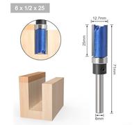 6mm 6 35mm Shank Bearing Flush Trim Router Bits for Woodworking and Fine Pattern Routing on Particleboard (6mm Shank)