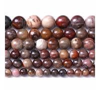 6MM 60PCS Natural Stone Petrified Wood Jasper Loose Beads for Jewelry Making DIY Bracelet