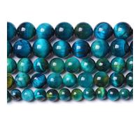 6mm 60PCS Peacock Blue Tiger Eye Stone Beads Natural Crystal Spacer Loose Beads for Jewelry Making DIY Bracelet Semi Precious 1 Strand 15 inches