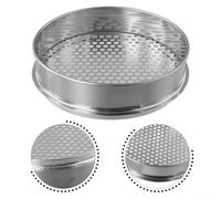 6mm/7mm/12mm Stainless Steel Garden Soil Sieve Mesh Riddle for Separating Compost, Stones & Twigs - 20cm Diameter Round Handheld Yard Tool for(Round Hole 7mm)