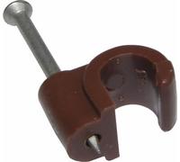 6mm -7mm Premium Coax Cable Clips: Organise Your RG6, RG7, CT100, and WF100 Cables (50, Brown)