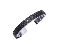 6mm 8mm 10mm 12mm 14mm 16mm Woman Solid stainless steel watch strap with metal watch chain(Black,12mm)