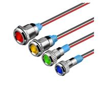6mm 8mm 10mm 12mm Metal LED Warning indicator light Waterproof IP67 Signal Lamp Pilot Wires switch 3V 5V 12V 220V Red Blue IDGTTLDF(LED Blue,12MM_5V)