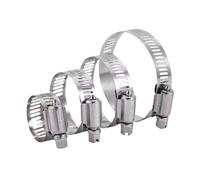 6mm 8mm 10mm 13mm 14mm 16mm 18mm 21mm American Type Screw Band Worm Drive Hose Clamps, 304 Stainless Steel Hose Hoop Pipe Clips(21-44mm 5pcs)