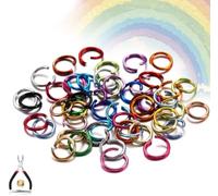 6mm 8mm 10mm Colored Jump Rings, 300 Pcs Multi Color Open and Split, Jewelry Findings Connectors for DIY Accessories, Equipped with Tools(Brown,6mm)