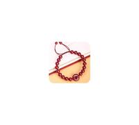 6mm/8MM Round Bead Red Cinnabar & Purple Sand Pendant Bracelet, Feng Shui Protection Bracelet, Handmade Red String, Vintage Chinese Style, Lucky Gift for Men & Women（6mm）