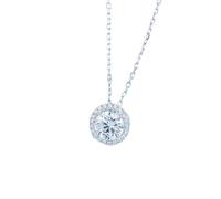 6mm/8mm White/Pink Pendant Women's 925 Silver Chain Wedding Necklaces 40+5CM