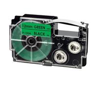 6mm 9mm 12mm Label Tape Compatible with XR-6WE XR-9WE XR-12WE XR-9X XR-12X Ribbon for KL-60 KL-120 KL-820 Label Maker(Black on Green)