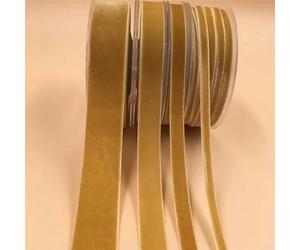 6mm/9mm/15mm/25mm 5Yards Single Face Velvet Ribbon for Handmade Bouquet Wrapping Party Decoration Christmas Inelastic-Old Gold V109-6mm x 5yards