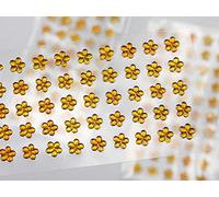 6mm Amber LQ32 Flower Self Adhesive Acrylic Rhinestones Plastic Face Gems Stick On Body Jewels for DIY Cards and Invitations Crafts Bling Sticker - 5 Sheets - 250PCS