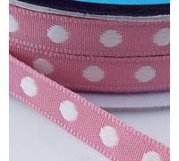 6mm and 10mm White Spot Taffeta Ribbon Trim Braid Woven 28 Color 2 4+ Meter 922D, 077 Pink, 6mm 4m