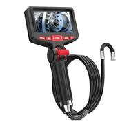 6MM Articulating Borescope 2 Way 180 Degree Steering Industrial Endoscope 4.3" Screen 1.7M Waterproof IP67 Camera For Car Sewer Clearer Images Accurate Inspections