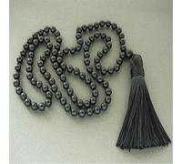 6mm Black Matte Onyx 108 Mala Beads Handmade Tassel Necklace Spirituality