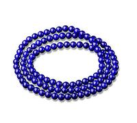 6mm Blue Natural Lapis Lazuli Gemstone Crystal Round Bead Bracelet Three Laps Bracelet Necklace AAAAA
