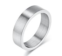 6Mm Brushed Matte Titanium Steel Ring, Men's And Women's Fashion Simple Matte Ring
