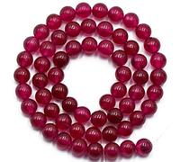 6mm Burgundy Rose Red Jade Round Beads - Natural Semi-Precious Gemstone for DIY Crafts (15inch)