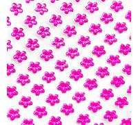 6mm Cerise Flower ✽ Self Adhesive Stick on Gems ✽ 100 per Sheet