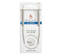 6mm Circular Knitting Needles Pony Classic Fixed Cables- 80cm and 100cm (80cm Cable)