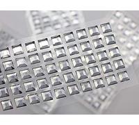 6mm Crystal LQ01 Square Self Adhesive Acrylic Rhinestones Plastic Face Gems Stick On Body Jewels for DIY Cards and Invitations Crafts Bling Sticker - 5 Sheets - 250PCS