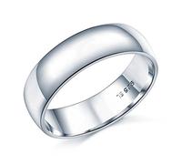 6mm D-Shape Heavy Weight Sterling Silver Wedding Band Ring In Sizes Complete With Gift Box (Y)