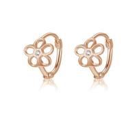 6mm Dainty Small Flower Hoop Earrings 925 Sterling Silver Tiny Cute Cartilage Huggie Hoops Earrings for Women Girls Mini CZ Daisy Cherry Blossom Helix Tragus 2rd 3rd Hole Piercing Ear (Rose Gold)