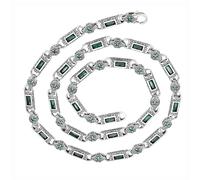 6mm Diamond Cut Link Chain Necklace for Women Men Turkish-Style Gemstone-Set Arabesque Necklace, Vintage Available in 18/20/22/24/26/28/30 Inches(55CM)