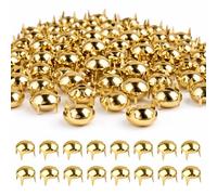 6mm Dome Studs, Round Dome Head Spike Punk Studs Leather Rivets for Embellishment Purses, Handbag, Leather Jacket, Clothing Decoration, DIY Crafts, 500pcs (Gold, 7mm)