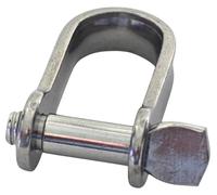 6mm Flat Shackle A4 316 Marine Grade Stainless - Pack of 2 | Flat bow profile with threaded screw pin. Connects rope, chain, anchor, wire rope. Marine, boat, sailing, rigging hardware.