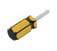 6mm for Stubby Screwdriver with Small Handle for Tight Spaces, Short Flat Head and Slotted Repair Tool for Furniture Appliance Maintenance, Steel PVC Ye(Cross)