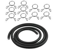 6mm Fuel Line Hose Kit - 1/4 Inch Inner Diameter Diesel Fuel Pipe with 10 Hose Clamps, 3.28ft/1Meter for Truck, Car, Motorcycle & Small Engine (Heavy Duty Oil Resistant)