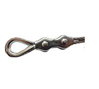 6mm Galvanised Duplex Steel Wire Rope Clamp + Thimble Clamps Grips Loop Eye
