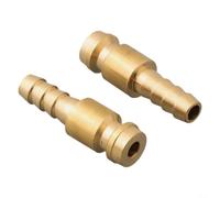 6mm Gas Water Quick Connector Set for TIG Welding Torch WP 9 17 26 - Brass Hose Fitting Adapter High Flow Design for No Leaks Pressure Tube Connector 2pcs(6MM)