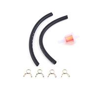 6mm Gasoline Fuel Filter Kit for Mini Moto Dirt Bike ATV Quad | Wear-resistant rubber hose and metal clips, smooth surface prevents damage, universal fit for 8mm hose lines