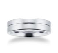 6mm Gents Titanium Wedding Ring With A Matte Finish And Engraved Line - Ring Size Y