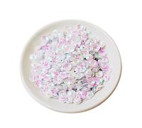 6MM Glitter Flower Loose Sequins, AB Color Flower Sequins for Scrapbooking, Sewing Decoration, White