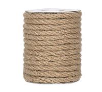 6mm Jute Rope, 33 Feet Thick Natural Jute Twine String for Cat Scratch Post Rope, Gardening, Camping, Decorating (Brown)